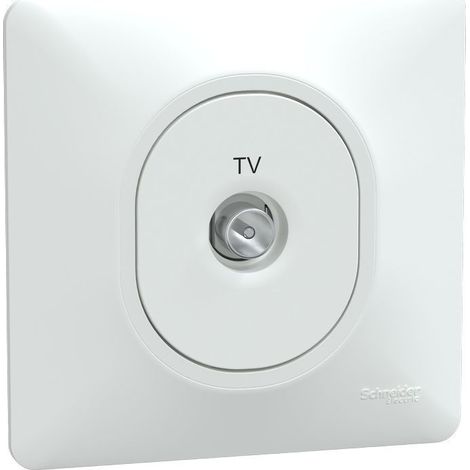 Prise TV simple - Avec plaque - Blanc - Ovalis - S321405 - Schneider (1/3)