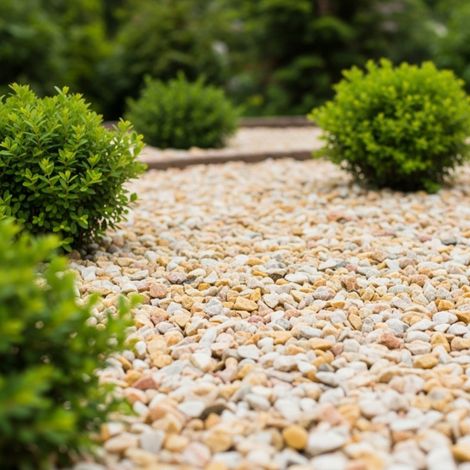 Jardinex – Gravier décoratif roulé silex orangé 8/16 mm – Big bag 1T (16 m²) – Pour allées piétonnières et massifs – Couleur chaleureuse