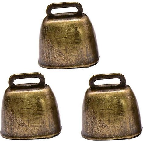 Lot de 3 cloches en cuivre pour animaux de ferme, cloches en bronze sonores pour bétail (1/5)