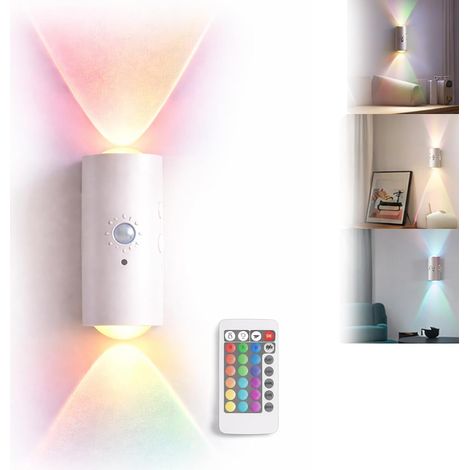 (Whitex1) Veilleuse LED Magnétique Rechargeable avec Détecteur de Mouvement,Applique Murale RGB à Capteur,Lumière d’Escalier Intelligente pour Chambre,Couloir et Nuit [Classe énergétique A] (1/4)