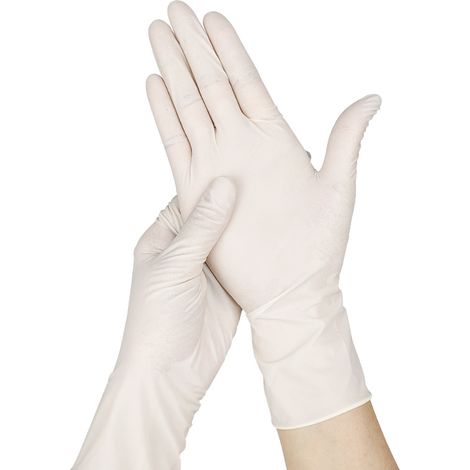 Gants d'Examen Jetables en Latex - Souples et Élastiques - Taille M - Lot de 100 - Pour Industrie Agroalimentaire (1/5)