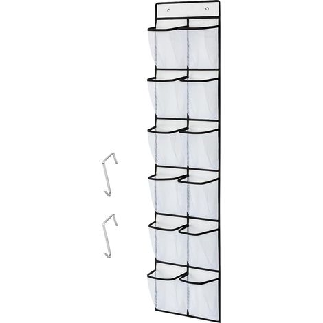 Poche de Rangement Suspendue, 12 Poches Range Chaussures à Suspendre sur la Porte, étagère de Organisateur Mural de Stockage Murale avec Crochets Métalliques (1/5)
