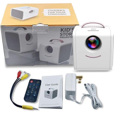 Tragbarer Heimprojektor mit USB-/AV-/Audioanschlüssen, 1080p-kompatibel, EU-/UK-Stecker, Pink