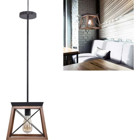 Lustre en fer forgé E27, style industriel rétro américain, lustre créatif et unique en fer forgé pour restaurants, cuisines, cafés et bars, couleur rouille (1/5)