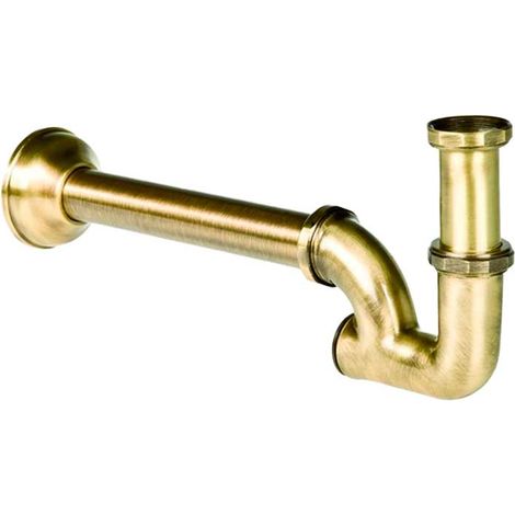 SIFONE PER LAVABO E BIDET CON ISPEZIONE POSTERIORE BRONZATO 1""1/4 x 250 mm