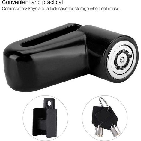 Safety Disc Brake Lock, Wheel Brake Disc Rotor Lock for Bike Bicycle Anti-Theft Motorcycle Scooter (Black) (1/4)
