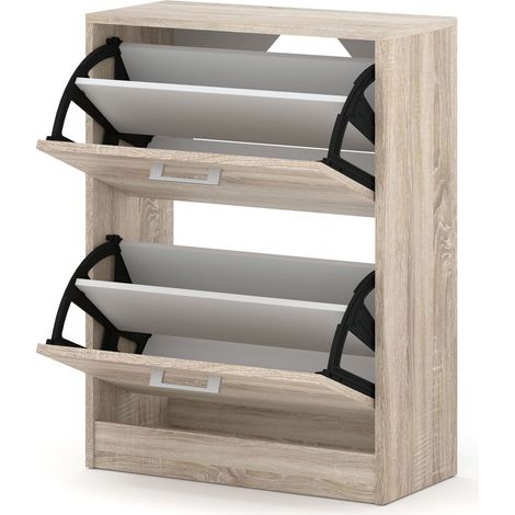 Mobiletto portascarpe ADA 2D con 2 ribalte – rovere sonoma