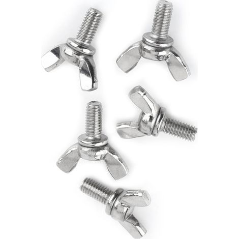 Lot 5 vis papillon acier inoxydable 304 M5x10mm, Vis à oreilles serrage manuel, Fixation résistante corrosion (1/5)