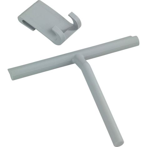 Raclette Douche - Acier Inoxydable Silicone - Pour Miroir Paroi Douche Carrelage - 21 x 19 x 5 cm - 1 Pièce