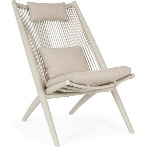 Bolzano Acri Gartenstuhl 66x84 Weiß Aluminium (1/5)