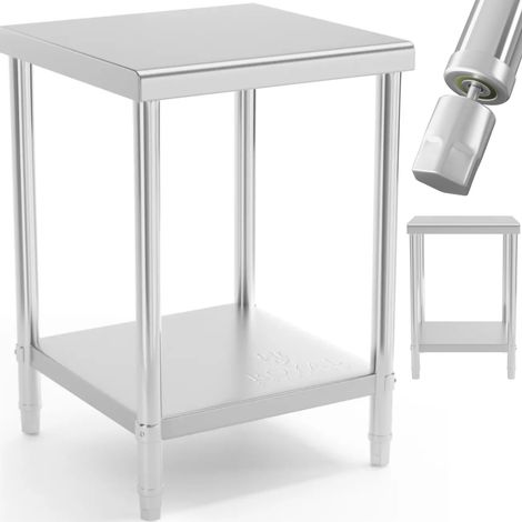 Tavolo inox 60 x 60 cm Portata: 150 kg Banco da Lavoro Cucina Tavolo acciaio (1/5)