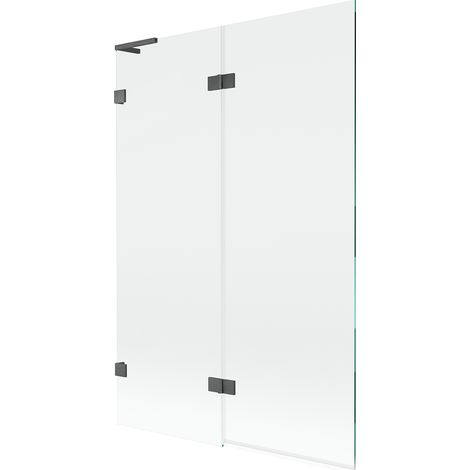 Mexen Lunar L mampara de baño de 2 hojas izquierda 120 x 150 cm, transparente, gris plomo cepillado - 897L-120-100-66-00-L (1/5)