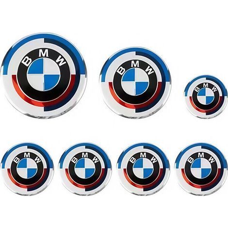 Applicable au logo BMW Série 7, au logo avant et arrière en édition limitée exclusive du 50e anniversaire, au logo du volant et à l'enjoliveur (1/2)