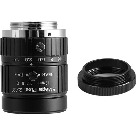 TOIVIZE-Objectif caméra CCTV HD 12mm 5MP pour monture C Iris manuel format 2/3 (1/4)