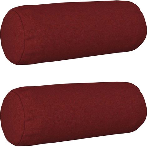 Housse de coussin 2 pc HEERLEN Bordeaux Ø 15 x 40 cm Tissu vidaXL