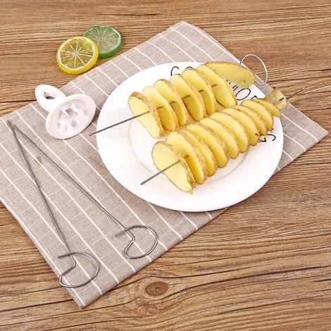 Coupe-Pomme de Terre Rotatif Manuel en Acier Inoxydable et Plastique, Râpe à Pommes de Terre Torsadée, Outil DIY Spirale (1/5)