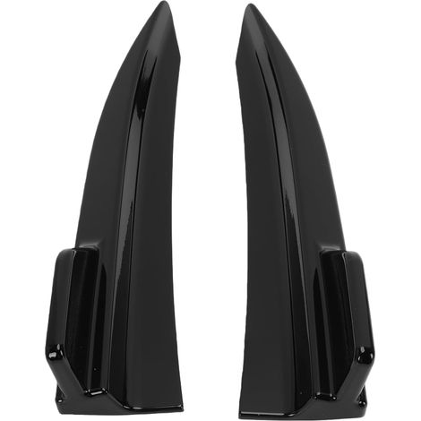 Pair of Gloss Black ABS Plastic Rear Bumper Corner Protectors, Left and Right Wrap Trim for Universal Fit, Style Accessory (1/5)