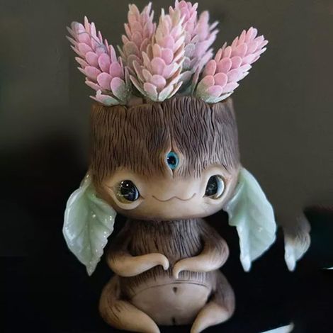 Maceta creativa con sistema de drenaje único, maceta de resina cerámica, regalo decorativo para el hogar, la oficina y el jardín. (1/5)