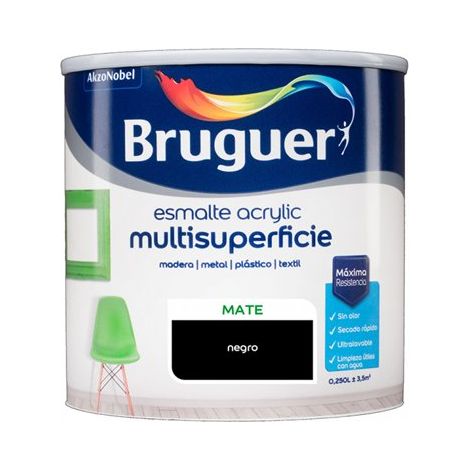 Bruguer Acrylic Multisuperficie Esmalte al agua Mate Negro 250 ml