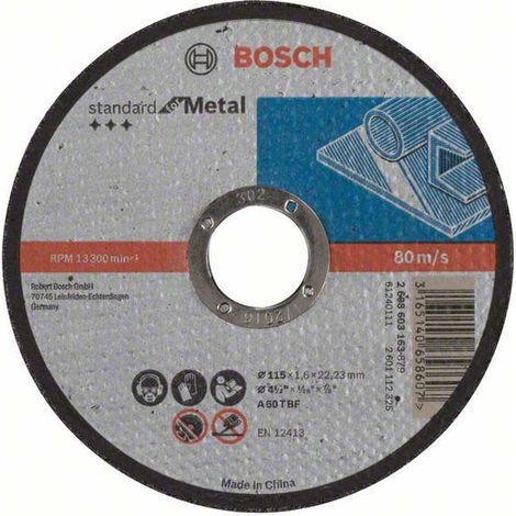BOSCH Flachbett-Trennscheibe Standard für Metall 115X1.6 MM - 2608603163