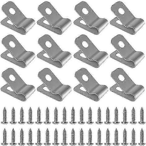 Lot de 10 pinces de fixation pour fil de clôture avec vis, en acier inoxydable résistant à la rouille, pour fil de jardin de calibre 12 à 16. (1/5)