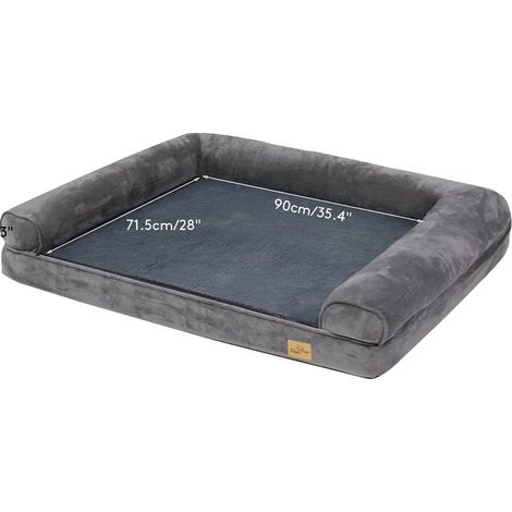 Lit pour chien, design orthopédique, housse amovible, XL 120x90x20 cm (1/2)