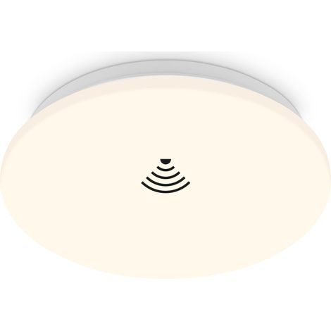 Plafonnier LED avec détecteur de mouvement, lumière blanche chaude, plafonnier LED, lampe LED, lampe de cuisine, chambre d'enfant, 270x60 mm (DxH) blanc (1/5)