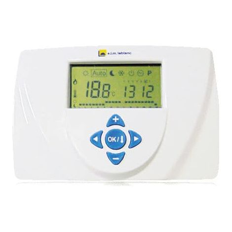Elm Leblanc – Thermostat d'ambiance filaire programmable 230V – Contact sec – Compatible toutes chaudières – Raccordement 2 fils
