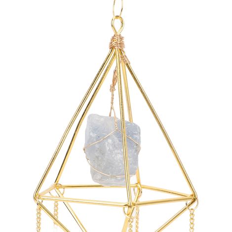 Sun Moon Wind Chimes Colorful Crystal Hanging Pendant Porch Decoration for Home Garden Party Wedding Engagement Aquamarine (1/5)