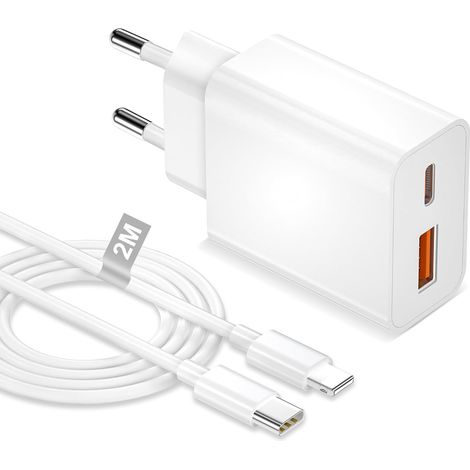 2-Port Double Chargeur USB C 20W avec Cable Lightning 2M Apple MFi Certifié (1/5)