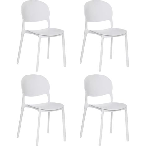 Kit 4 sedie polipropilene cucina bar ristorante sedia interno esterno bianco 150ro (1/5)
