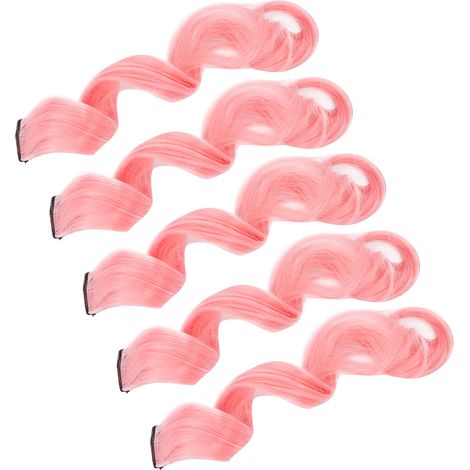 5 pièces d'extension capillaire à clip rose sakura pour cosplay et fêtes (1/5)