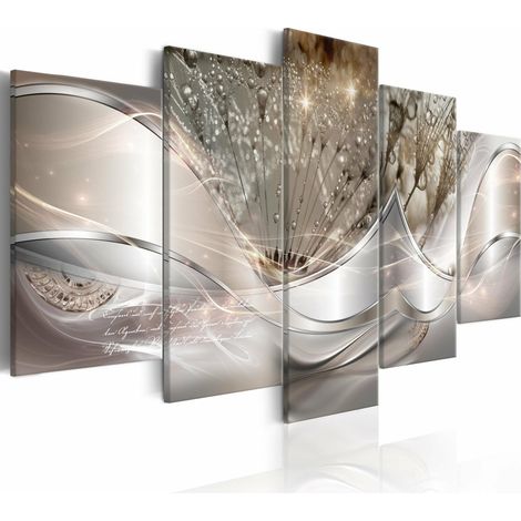 Tableau pissenlits étincelants beige large - 200 x 100 cm (1/4)