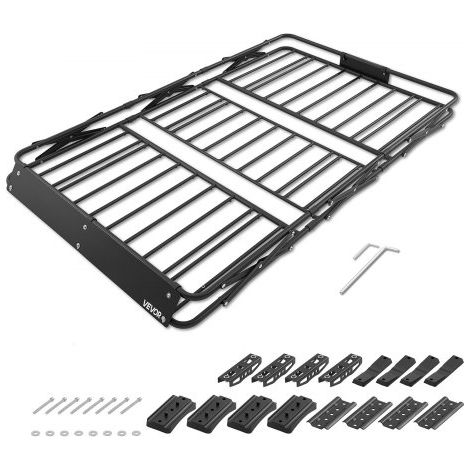 Portaequipajes para Techo 162,6 x 99 x 10,2 cm Plegable, Cesta de Techo para Coche Carga de 90,72 kg, Portaequipajes de Coche para Todo Tipo de Clima, Cesta de Equipaje para SUV, Camioneta