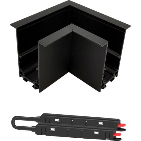 Connettore giunzione angolare e angolo curva nero per collegamento binario magnetico 48V (1/5)