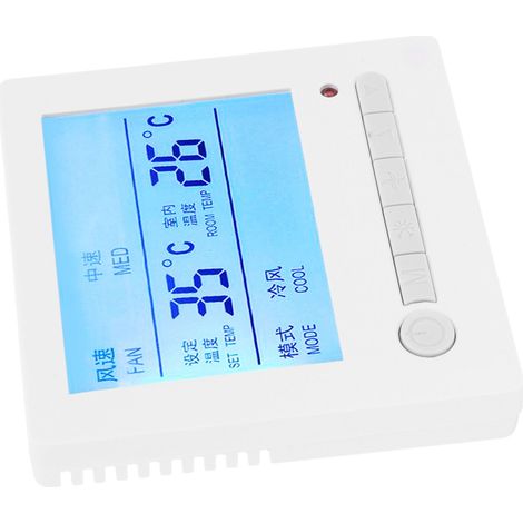 Intelligenter AC220V LCD-Thermostat-Temperaturregler für Lüfterkonvektoren, Klimaanlagen-Bedienfeldschalter (1/5)
