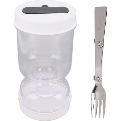 Boîte de conservation pour cornichons, couvercle hermétique à large ouverture, séparation des aliments secs et humides avec une fourchette, idéale pour les olives, les concombres et les oignons. (1/5)