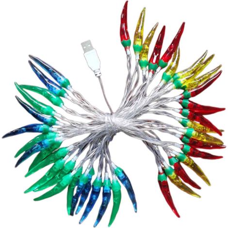 1 Guirlande lumineuse, 100 LED, effet rouge piment, 10 mètres, IP44, intérieur extérieur, Noël (1/5)