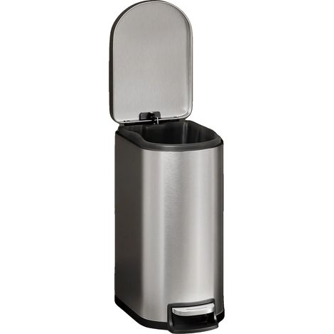Poubelle, Acier Inoxydable, Fonctionnement Sans Mains, Argent (1/2)