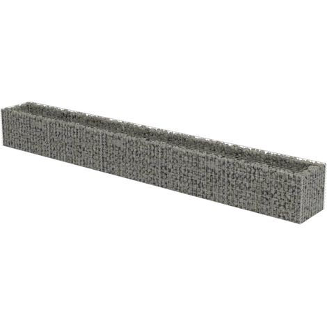 Vidaxl – Lit surélevé gabion acier galvanisé 450x50x50 cm – Capacité de charge 1400 kg/m³ – Pour parterre de fleurs et plantes