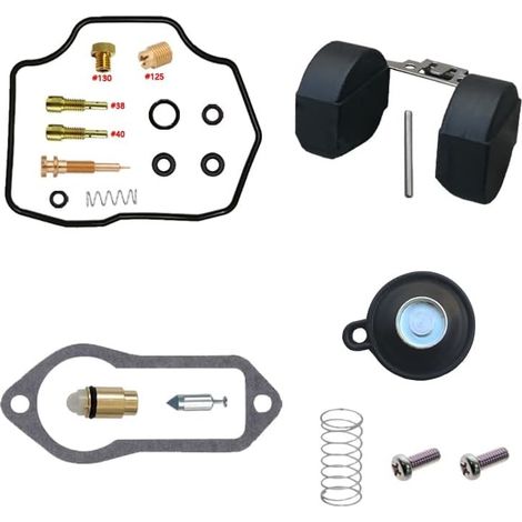 Kit de réparation de carburateur pour XT250 1983-1984 250 cm³  Kit + Flotteur + Air  Compatible XT250  monocylindre  pointeau 16N00  gicleurs en laiton  joints en nitrile  pièces en POM  carburant (1/2)