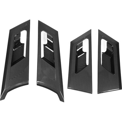 4 Garnitures de poignée de porte intérieure imitation fibre carbone Protection cadre poignée habillage intérieur pour Mitsubishi Outlander (1/5)