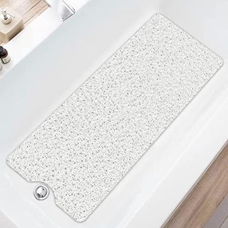FENOPLASTICATapis de douche antidérapant lavable 100 x 40 cm, anti-moisissure, séchage rapide, massage loofa, doux et confortable, tapis de douche avec drainage, tapis de bain en PVC luffa pour les zo (1/4)