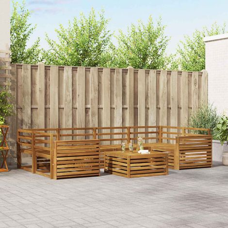 Outdoor-Sofagarnitur 7 pcs Natur Massivholz Akazie