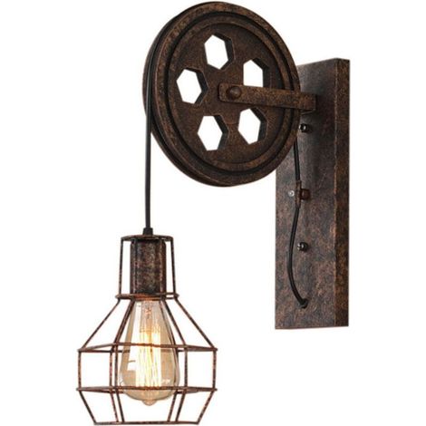 Applique Murale Rétro Applique Murale Intérieure En Métal Lampe Murale Vintage Pour Allée Loft Couloir E27 (1/5)