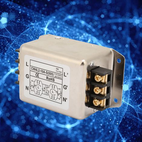 115V/250V 10A 50/60Hz Einpoliger Zweiphasen-EMI-Filterstecker für Stromleitungen (1/5)