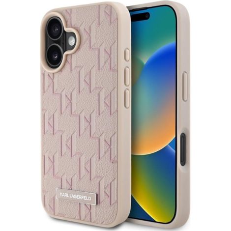 Karl Lagerfeld Hot Stamp MagSafe - iPhone 16 Hülle (Pink) (1/5)
