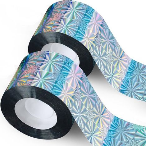 4,8 cm breites Vogelabwehrband 80 m (2 Rollen) Doppelseitiges reflektierendes Band zum Schutz vor Vögeln Holografisches Blinkband gegen Gänse, Ta (1/4)
