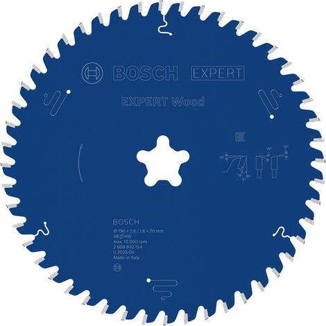 Bosch EXPERT Wood Circular Saw Blade 190 x 2.6/1.6 x FF mm T48 2608902154 (1/4)
