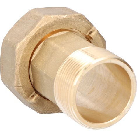 Raccords en laiton pour compteurs d'eau DN40 (1 1/2"), jeu : 2 connecteurs mâles + 2 connecteurs femelles (1/3)